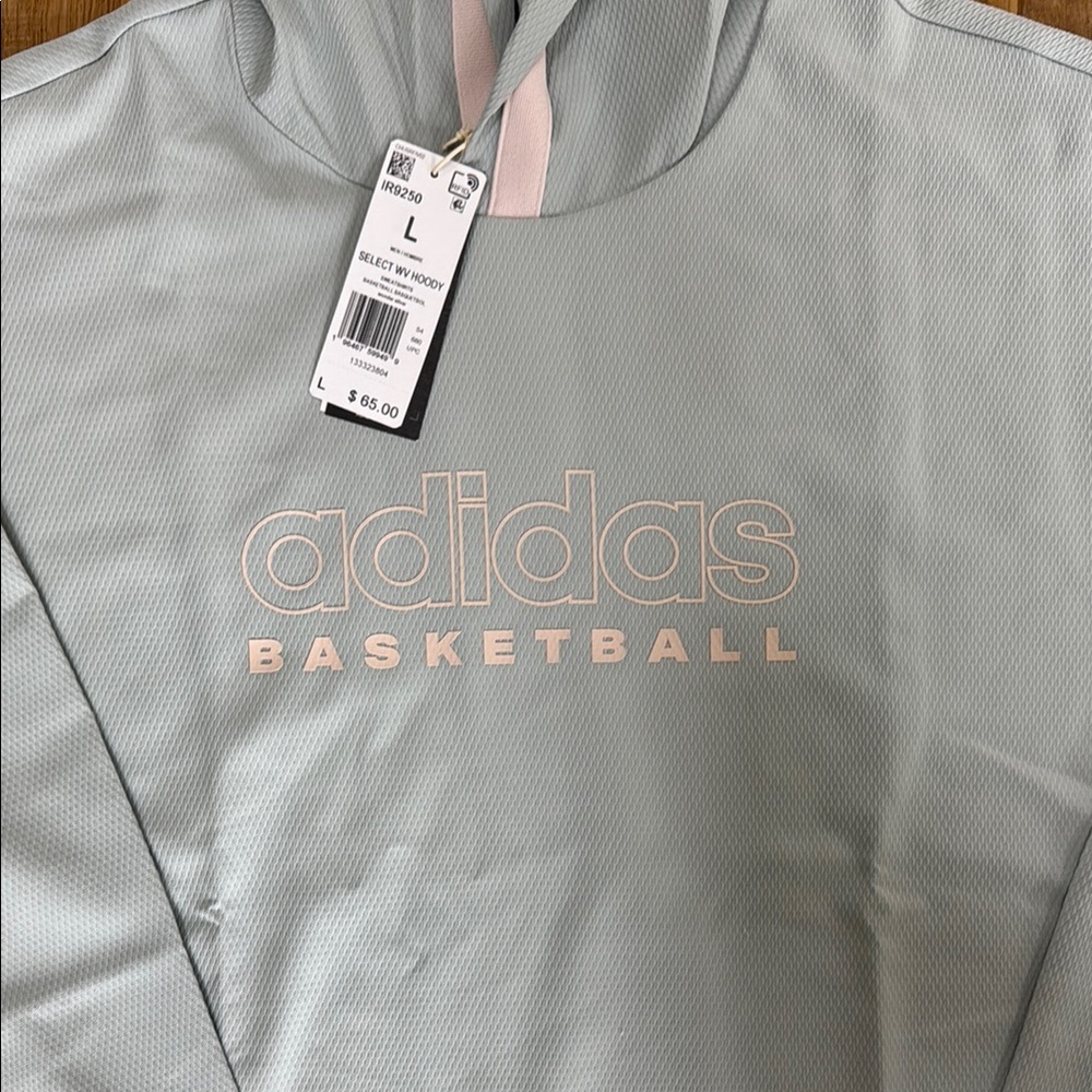 Adidas Light Blue Basketball Hoodie - Picture 2 of 4